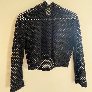 Hot Topic Mesh Cropped Long Sleeve